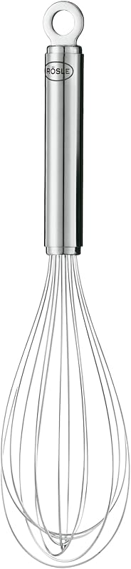 RÖSLE High Quality Whisk with Narrow Handle – 18/10 Stainless Steel – Dishwasher Safe – Length 27 cm, Silver,