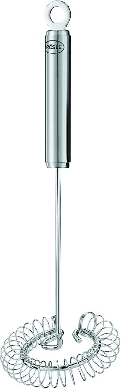 RÖSLE Flat Spiral Whisk - High Quality Kitchen Utensil - For Beating or Mixing - With Eyelet Handle - 18/10 St