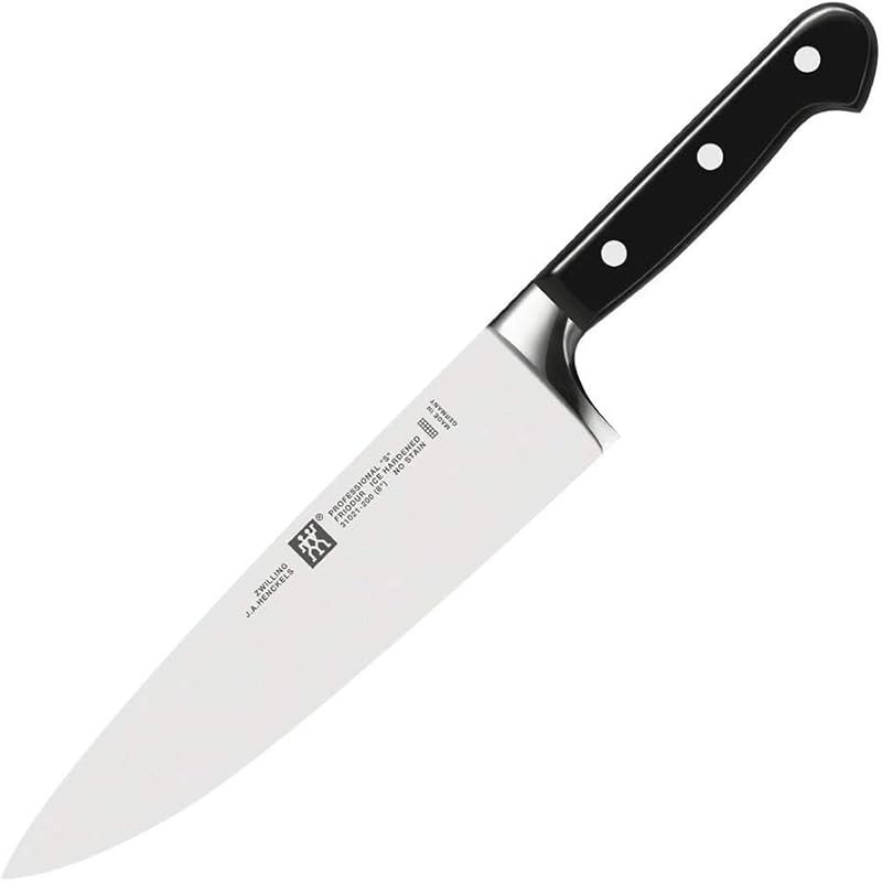 ZWILLING Chef's Knife, Blade: 20 cm, Wide Blade, Stainless Steel, Black Handle, Professional S series