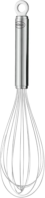 RÖSLE Classic Whisk, Premium Whisk with Tapered Handle, 18/10 Stainless Steel, Dishwasher Safe, Length 17 cm, 