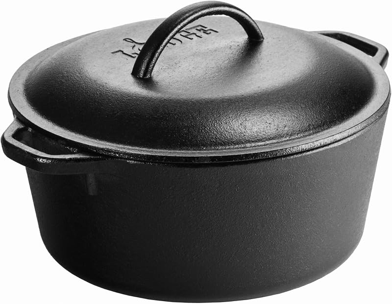 Lodge – Natural Cast Iron Casserole 4.7 Litres – All Heat Sources – Made in USA