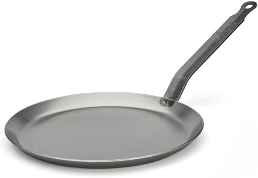 De Buyer - Carbon Plus steel pancake pan - Diameter 24 cm -, White | White Sheet Steel, Natural Non-Stick, Per