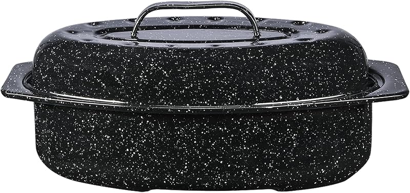 Granite Ware 6106 Roaster Carbon Steel Cooking Pot 33 cm x 20 cm x 11 cm Black