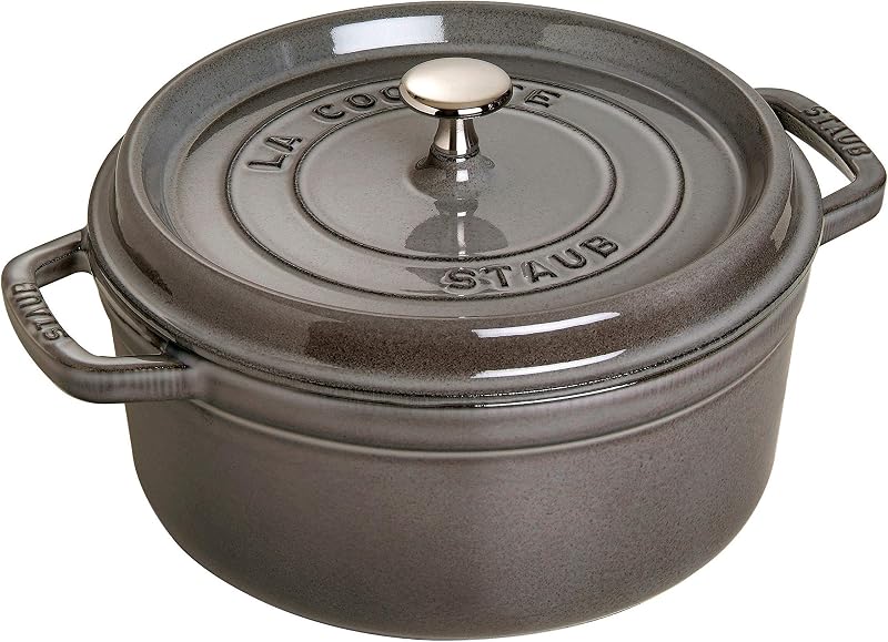 STAUB Cast Iron Casserole Dish, Round, Diameter 18 cm, 1.7 L, Graphite Grey