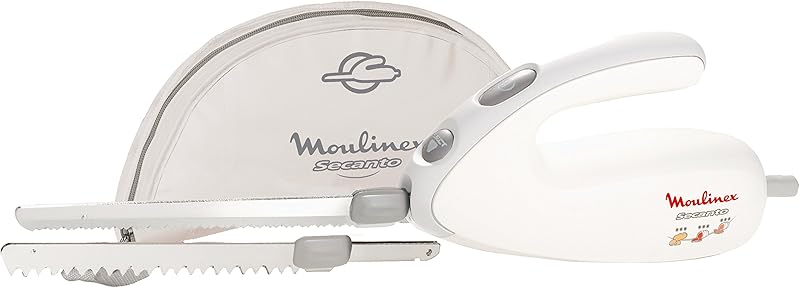 Moulinex Electric knife, 100 W, Cutting blades, Slicing meat, cold cuts, fish, bread, Secanto white DJAC41