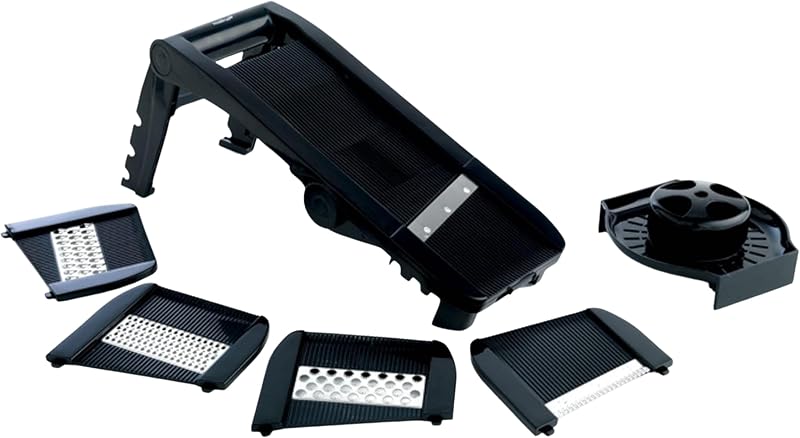 MASTRAD – Multi-blade mandolin – 3 graters and 5 stainless steel blades – Easy to use – Comfort & Safety – 1 p