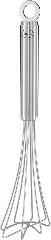 Rösle Gourmet Whisk, Good Quality Whisk with Sturdy Loops, Round Handle with Hanging Eyelet, 18/10 Stainless S