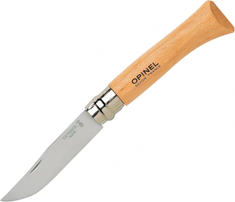 OPINEL - N°09 Pocket Knife in Blister - 9cm Stainless Steel Blade, Beech Wood Handle, Daily Use, Virobloc Safe