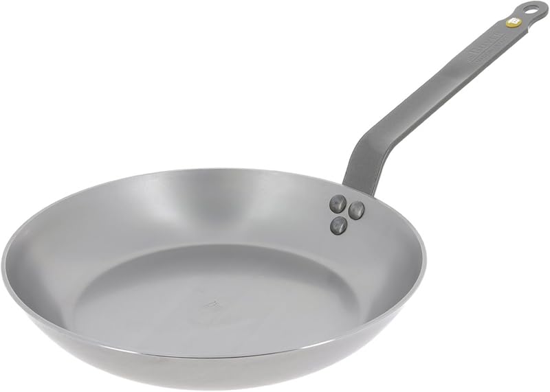 De Buyer 5610.24 Mineral B Element Frying Pan Round Diameter: 24 cm | Natural anti-stick, riveted tail and bee