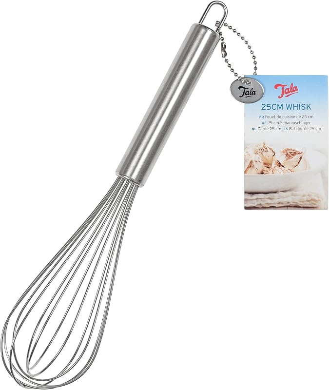 Tala Stainless Steel Whisk 25 cm Balloon Whisk for Whipping, Mixing and Stirring, Kitchen Utensil for Dough, C
