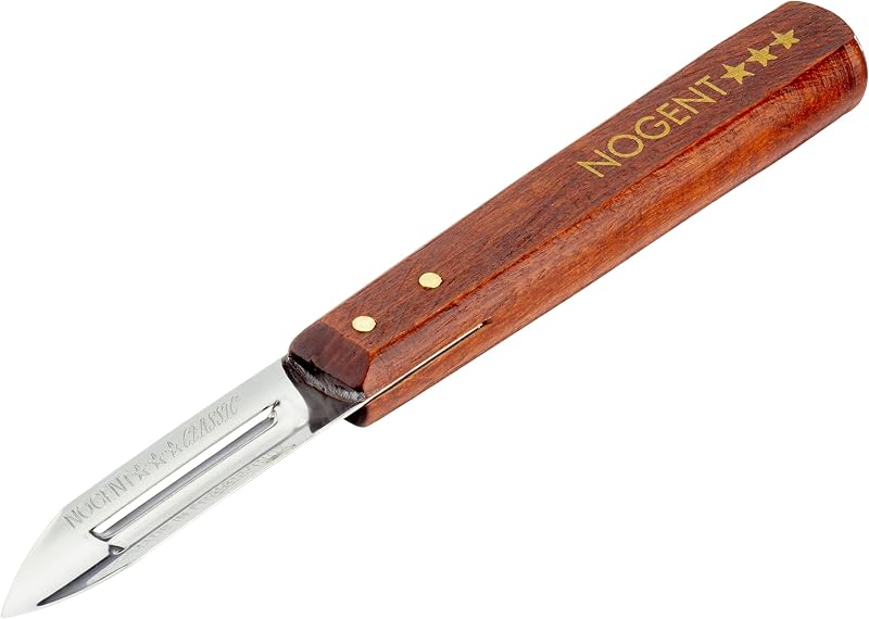 Nogent 3 Etoiles 01210B Peeler Stainless Steel Classic Wood, Cherry