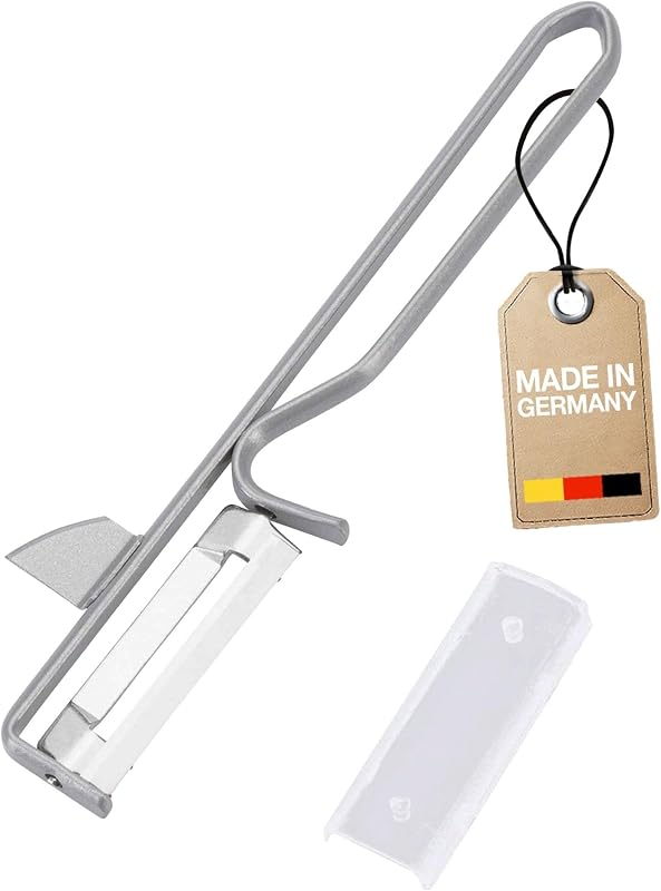 Westmark Universal Peeler/Pendulum Peeler with Hook, Stainless Steel Blade, Coated Steel/Stainless Steel, Silv