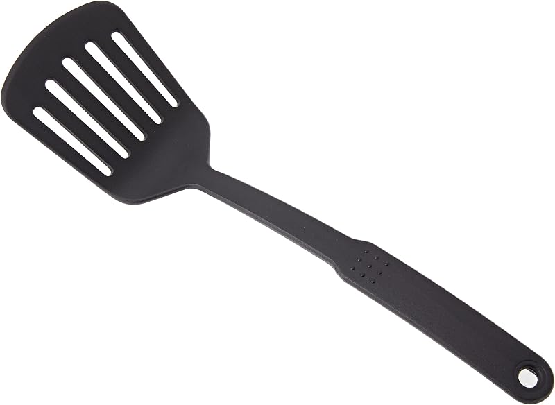 Lacor 98906 Perforated Spatula Nylon 31 cm, Black | Durable professional utensil; designed for optimum perform