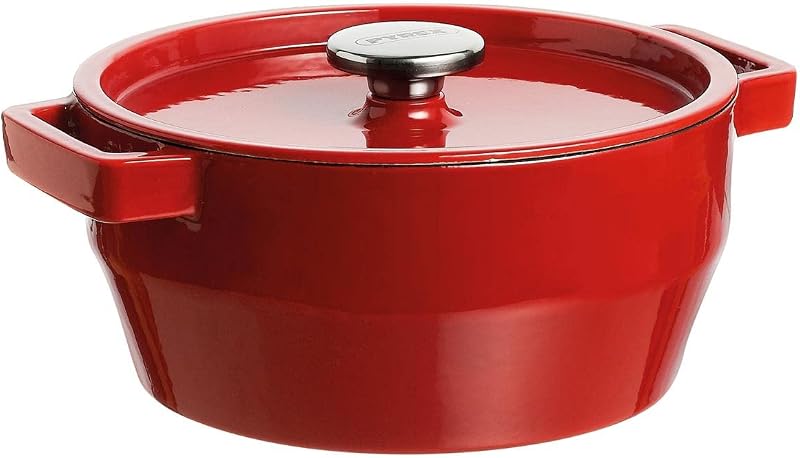 Pyrex - SlowCook Round Cast Iron Casserole Dish Suitable for All Heat Sources Including Induction Diameter 28 