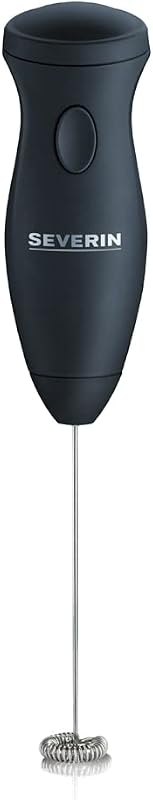SEVERIN Milk frother with stainless steel whisk, compact milk emulsifier, electric milk frother with two AA ba