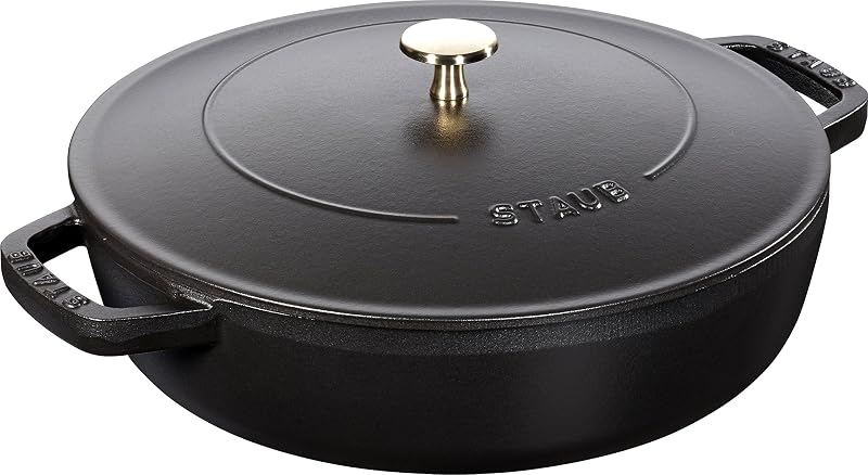 STAUB Chistera Cast Iron Braisier for All Heat Sources Including Induction Round 28 cm 3.7 L Made in France Bl
