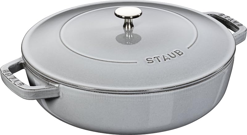 STAUB Chistera Cast Iron Braisier for All Heat Sources Including Induction Round 28 cm 3.7 Litres Made in Fran