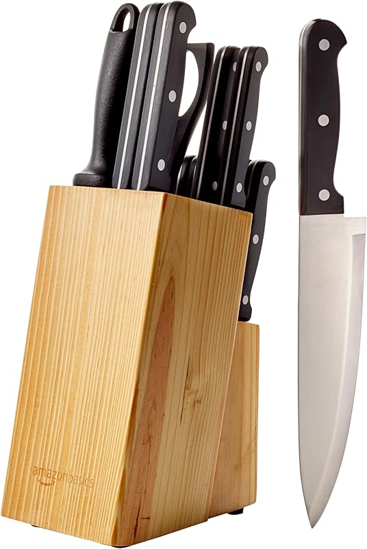 Amazon Basics Knife Block 14 Pieces, Black