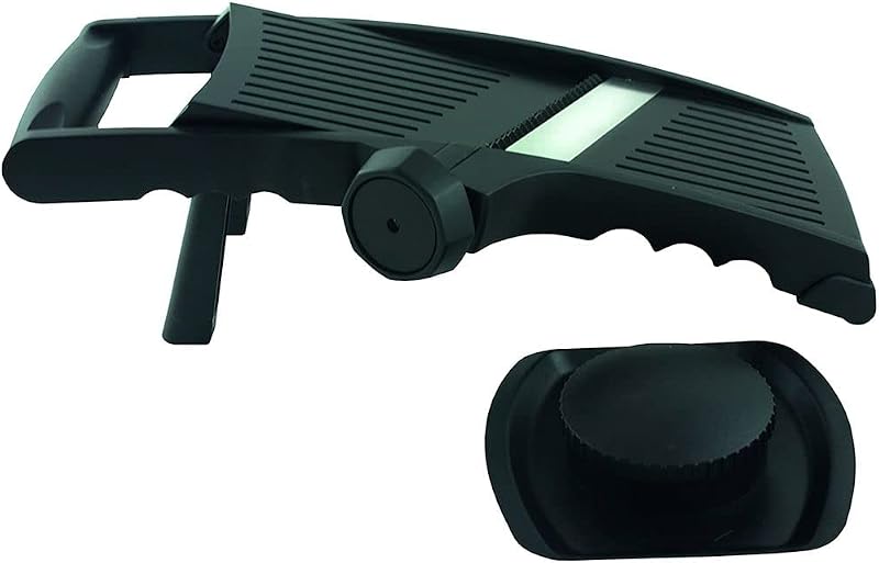 Fackelmann 45338 Adjustable Mandolin, Manual Mandolin, Slicer, Vegetable Slicer, Plastic, Stainless Steel, Bla