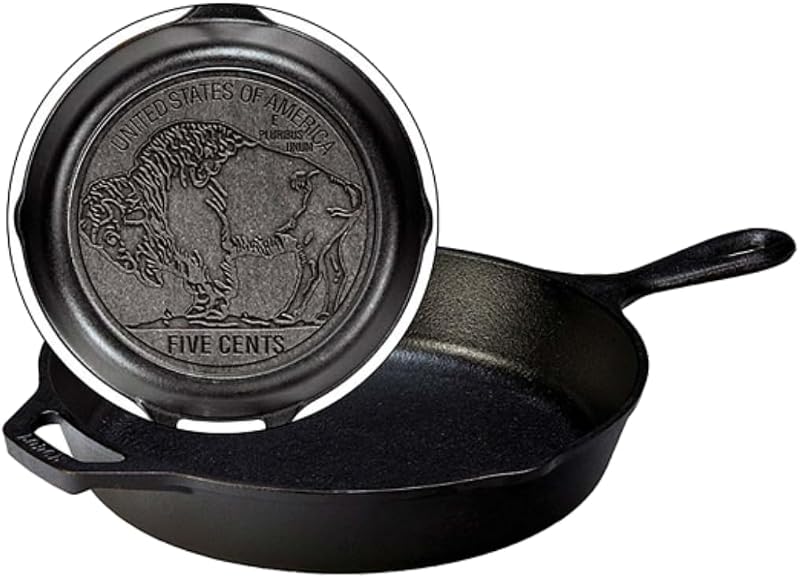 Lodge – Natural Cast Iron Frying Pan 26 cm – Buffalo – All Heat Sources – Made in USA