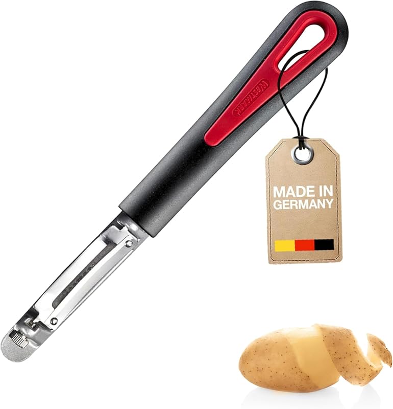 Westmark Pomfix Gallant Apple and Potato Peeler with Stainless Steel Blade, Colour: Black/Red, 29452270