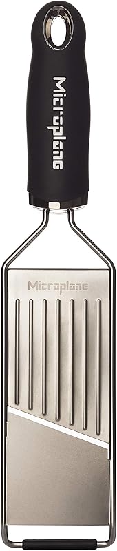Microplane Mandolin for Potatoes, Carrots, Cucumbers, Zucchini and Beets in Black and Stainless Steel
