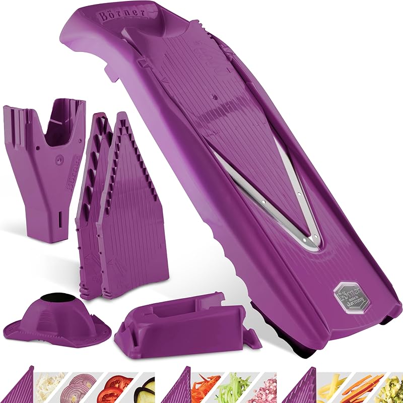 Börner V5 (Profi Set) Vegetable Slicer • Adjustable V-Shaped Mandolin • 7 Pieces with 10 Cutting Thicknesses •