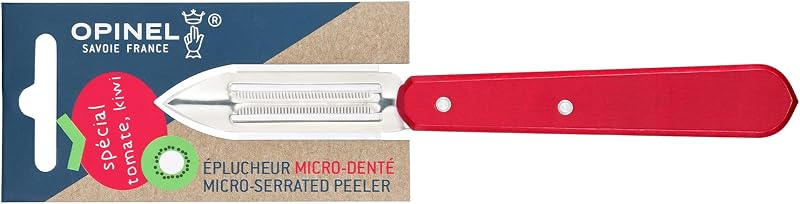 Opinel - Peeler for Fruits and Vegetables - Micro-Toothed Blade 6 cm Stainless Steel, Charming Handle - Vegeta