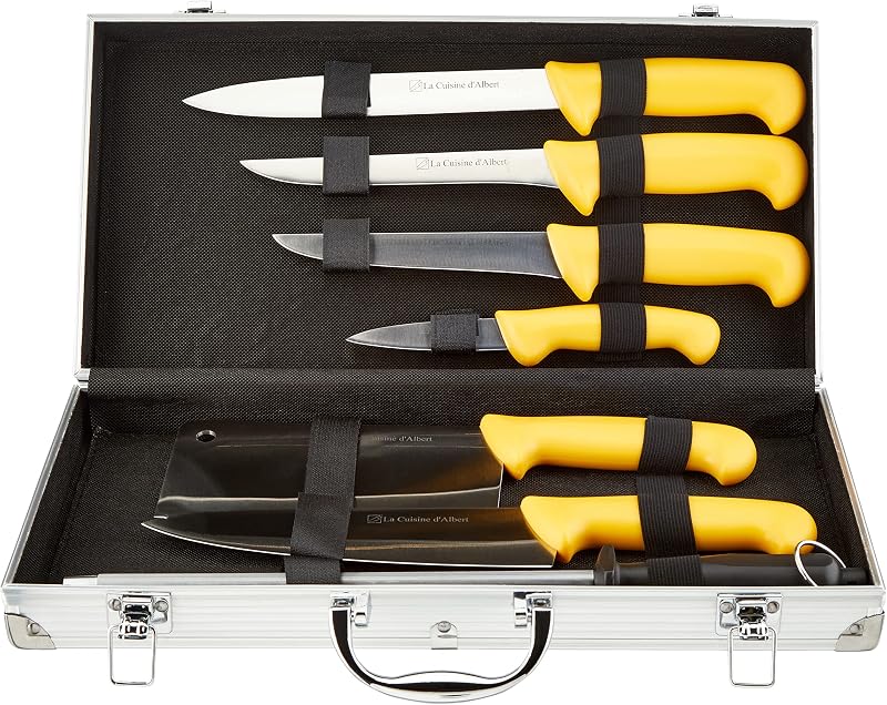 Pradel Excellence LA Cuisine D'Albert 001000 Set of 8 Chef's Cases Stainless Steel / Polypropylene 40 cm Yello