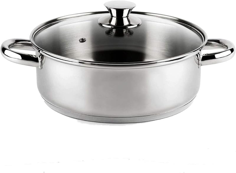 Vier - CI28 - Induction Saucepan 18/10 Stainless Steel, Diameter 28 cm, Silver