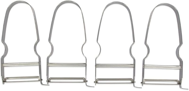 FM Professional 21729 Vegetable Peeler, Set of 4, Vegetable Razor, Peeler, Vegetable Peeler, Stainless Steel, 