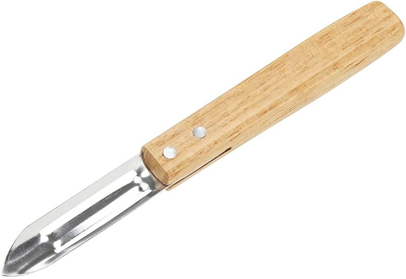 Nirosta 41743 Peeler with wooden handle, vegetable peeler, vegetable peeler, peeler knife, wood, stainless ste