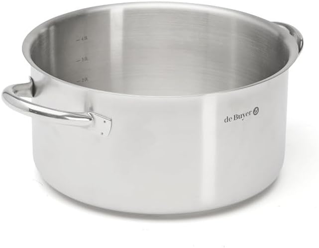 De Buyer - Prim'APPETY stainless steel lid pot - 24 cm - Professional quality 18/10 stainless steel, thick mag