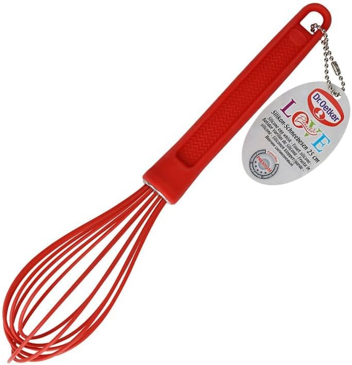 Dr. Oetker Flexxible Love Silicone Snow Whisk Cooking Aid 25 cm, Red 9