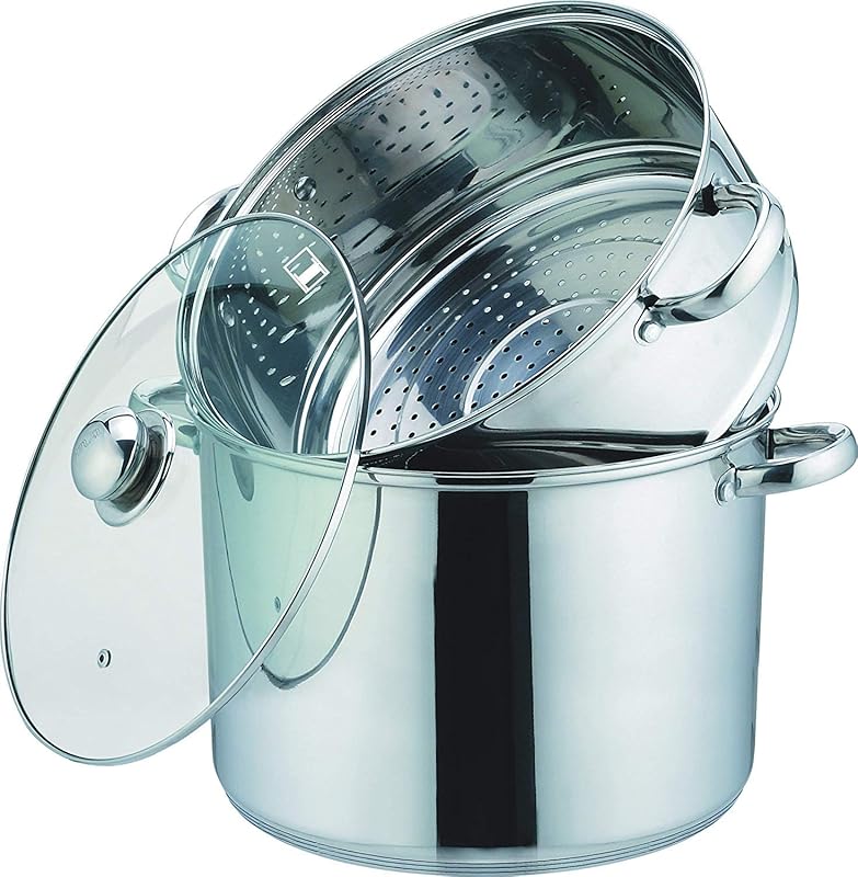 Kamberg - 0008059 Couscous Maker / Steamer / Steamer 3 in 1 - Diameter 20 cm - 4 Litres - High Quality Stainle