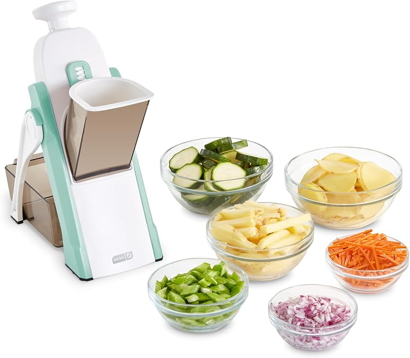 DASH Safe Slice® Julienne Mandolin + Dicer for Vegetables, Meal Prep and More with 30+ Presets and Thickness A