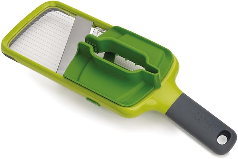 Joseph Joseph Multi-Grip Kitchen Mandolin Slicer, Adjustable Vegetable Slicer, 3 Slice Thickness, with Precisi