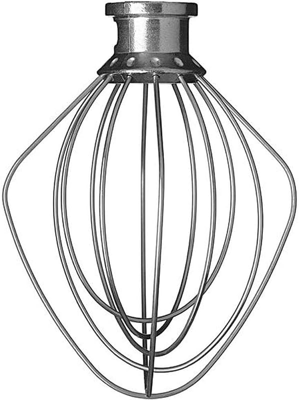 KitchenAid Whisk for Mixers with Tilting Head 4.3L & 4.7L, Stainless Steel Wires, Aluminium Head, Compatible w