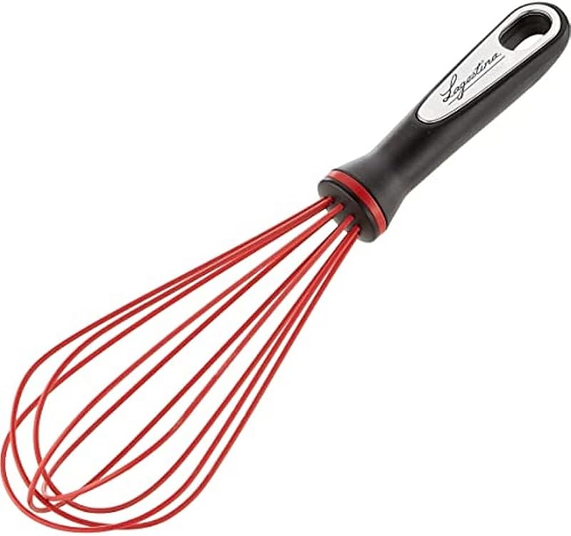 Lagostina Ingenio Smart Whisk with Anti-Scratch Coating, Plastic and Silicone, Black and Red