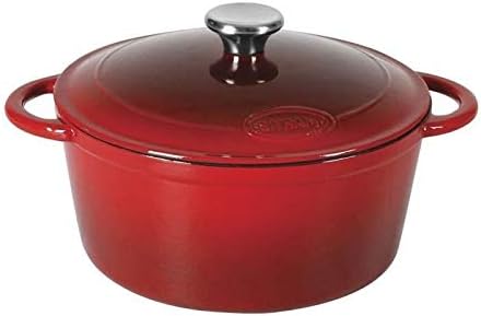 Sitram Tradifonte 710842 Round Casserole Dish Enamelled Cast Steel 2.5 Litres Diameter 21 cm - Outside Red, Wh