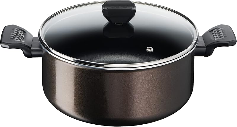 TEFAL B5544602 Easy Cook&Clean Stewing Pot 24 cm (4.7 L) + Lid, Non-Stick, Thermo-Signal, Suitable for All Hea