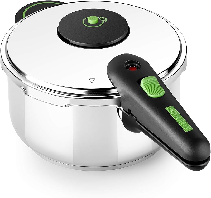 MONIX Presto | Quick Pressure Cooker 4 Litres, Stainless Steel 18/10, Compatible with All Induction Heat Sourc