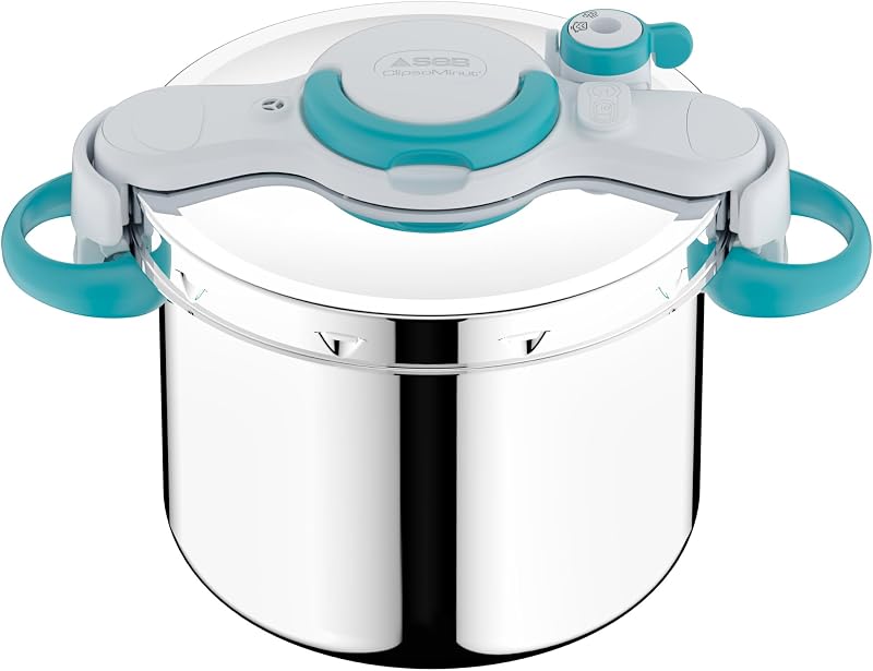 Seb ClipsoMinut' Easy+ 9 L, Folding Handles, Induction Pressure Cooker, Book 100 Recipes, Stainless Steel Pres