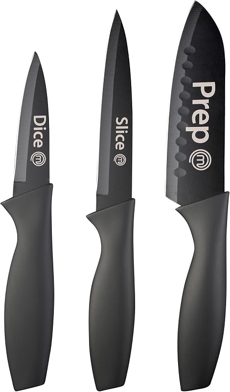 MasterChef Kitchen Knife Set, Including Paring Knife, Universal Knife and Chef's Knife, Stainless Steel, Non-S