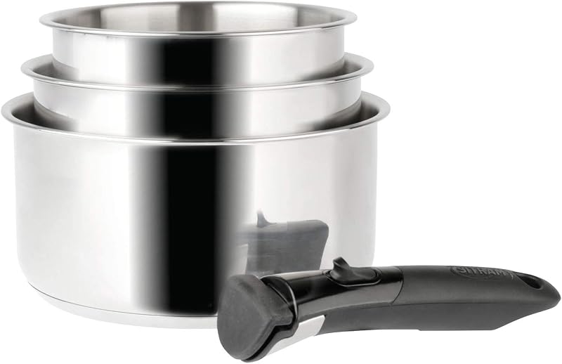 Sitram 713511 SITRAM-713511 Set of 3 Saucepans 16+18+20 cm Stainless Steel Arpeggio Removable Handle for All H