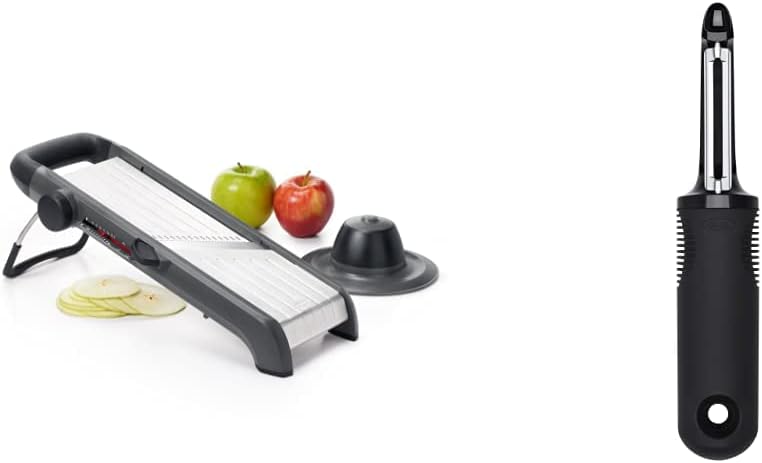 OXO Good Grips Professional Chef Mandoline Slicer Stainless Steel Adjustable Slice Thickness - Grey & Oscillat