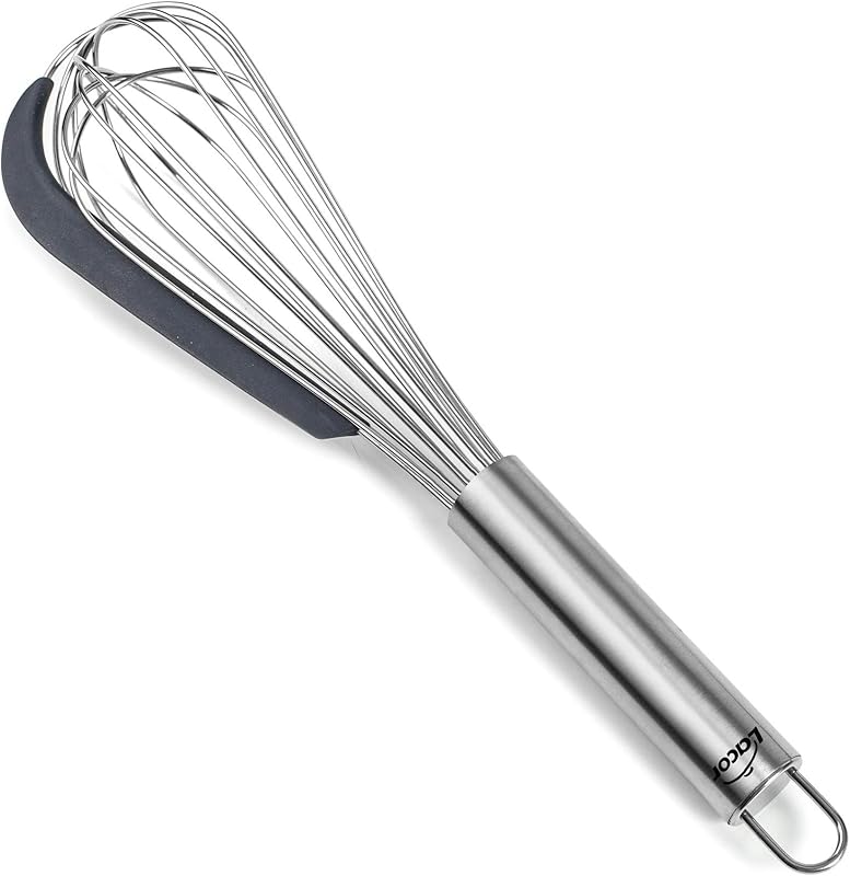 Lacor - 61627 - Manual whisk - Silicone scraper - Beat and pick the mixture - Stainless steel - Ergonomic hand