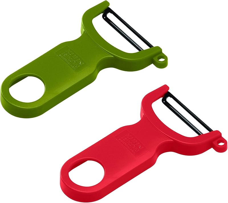 KUHN RIKON Original Swiss Peeler, Set of 2, Red and Green, Plastic, Red & Green