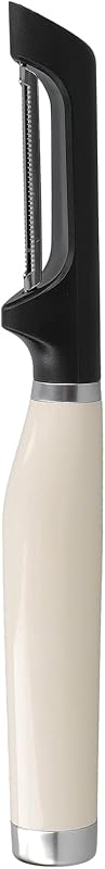 KitchenAid - Stainless Steel Peeler with Double Serrated Blade for Vegetables and Fruits - Almond White Colour