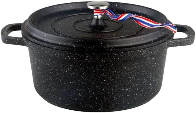 KAMBERG - 0008194 - Casserole dish Ø 20 cm round black - Cast aluminium - Stone coating - Suitable for all hea
